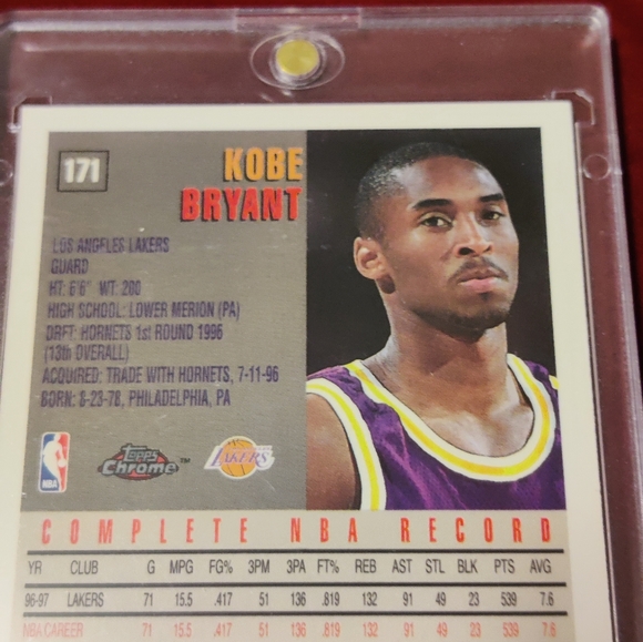 Kobe Bryant 2nd Year Topps Chrome Card Dunking In 10 graded Cond. - Picture 2 of 4